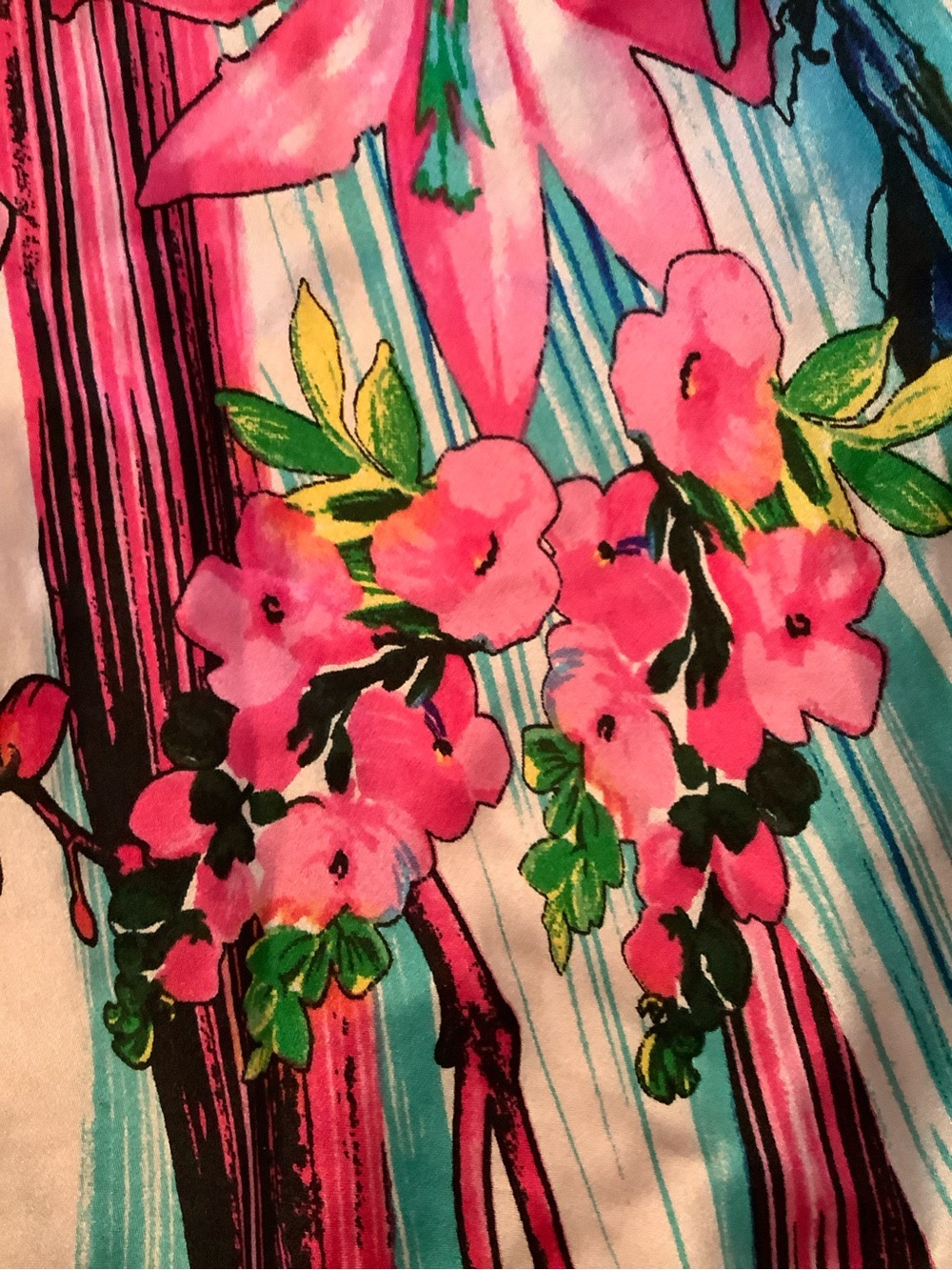 Cache Floral Halter Camisole in Pink, Blue, Teal. Size S - Picture 4 of 7